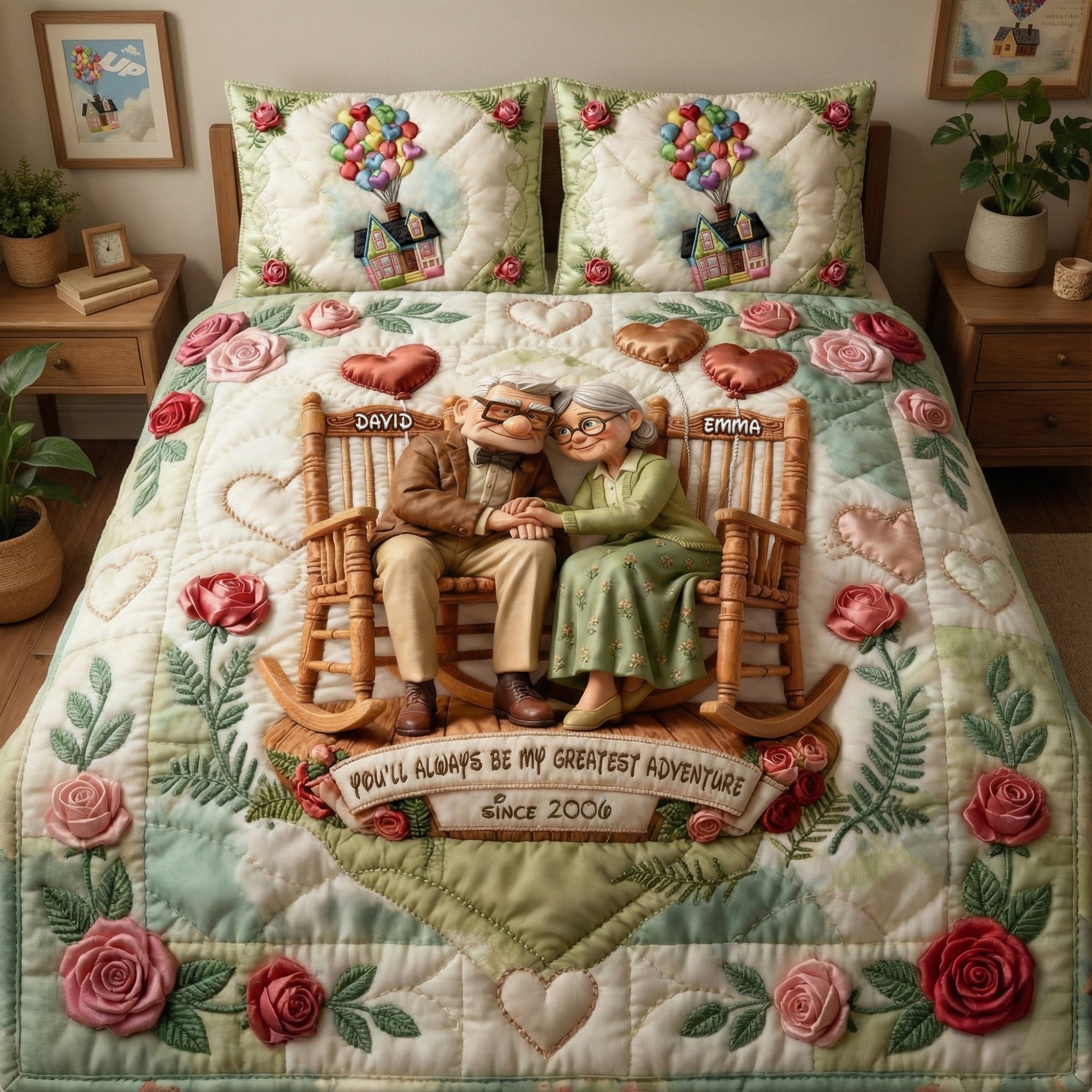 You'll Always Be My Greatest Adventure - Personalized Happy Grow Old Couple Quilt Bed Set Bedding Set PopCulturePrints