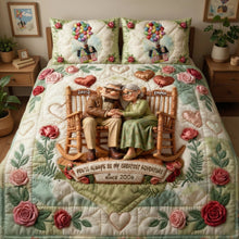 Load image into Gallery viewer, You'll Always Be My Greatest Adventure - Personalized Happy Grow Old Couple Quilt Bed Set Bedding Set PopCulturePrints
