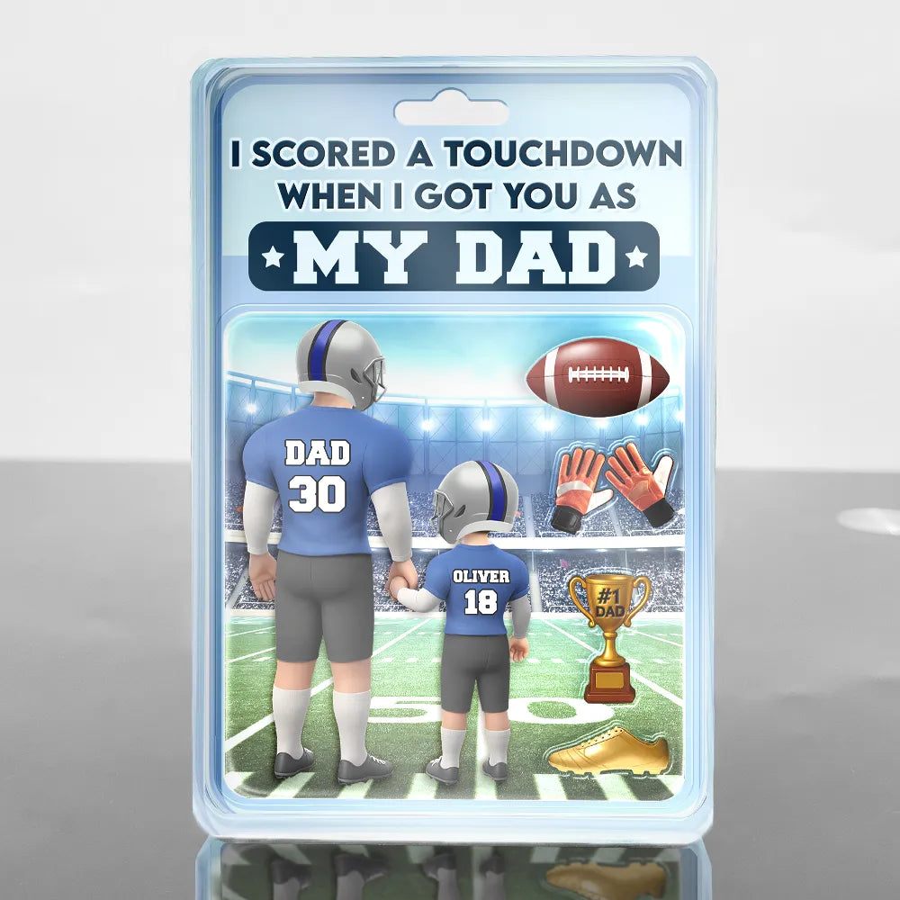 I Scored a Touchdown When I Got You As My Dad - Personalized Custom Acrylic Plaque Gift for Dads and Grandpas Acrylic Plaque PopCulturePrints