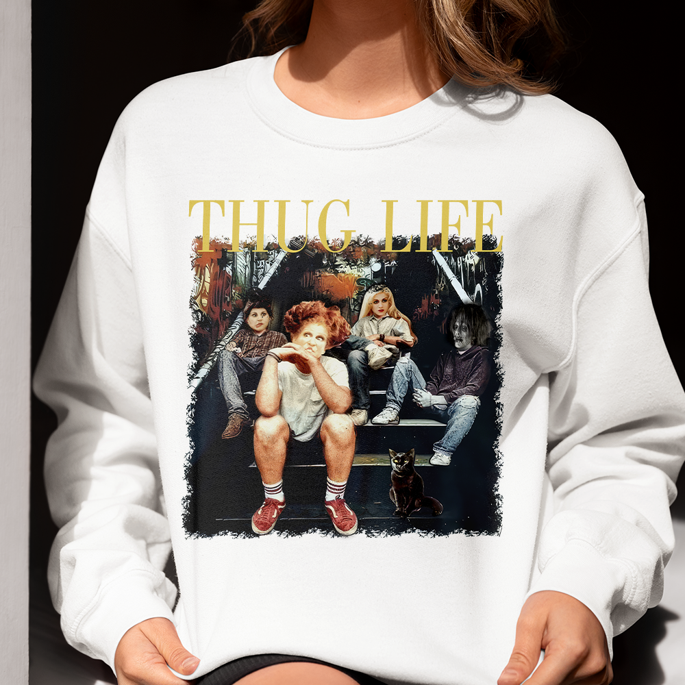 Retro Halloween Witches Thug Life Sweatshirt