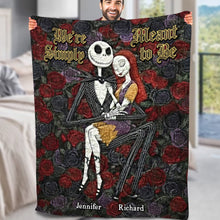 Load image into Gallery viewer, We're Simply Meant to Be - Personalized Spooky Couple Blanket Blanket PopCulturePrints
