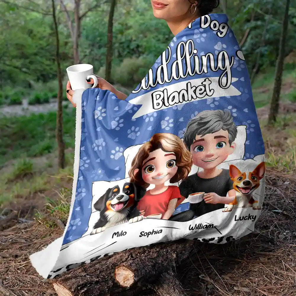 Cuddle Up with Love: Our Dog Cuddling Blanket - Personalized Fleece Blanket for Pet Lovers Fleece Blanket PopCulturePrints