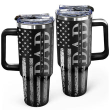 Load image into Gallery viewer, &quot;We Love You, Dad!&quot; - Personalized Stars &amp; Stripes 40oz Tumbler - Custom Gift for Dad and Grandpa Engraved 40oz Tumbler PopCulturePrints
