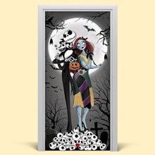 Load image into Gallery viewer, Personalized Halloween Door Cover for Couples | Spooky Decor | Valentine's Day Gifts Door Covers PopCulturePrints
