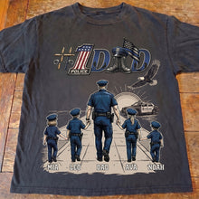 Load image into Gallery viewer, #1 Police Dad - Personalized Gifts for Proud Police Dads Shirts PopCulturePrints
