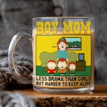 Load image into Gallery viewer, Cute Magical Boy Mom Mug - Personalized Gifts for Mom Clear Glass Mug PopCulturePrints
