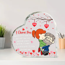 Load image into Gallery viewer, Personalized Cartoon Heart-Shaped Acrylic Plaque for Couples Shaped Plaques PopCulturePrints
