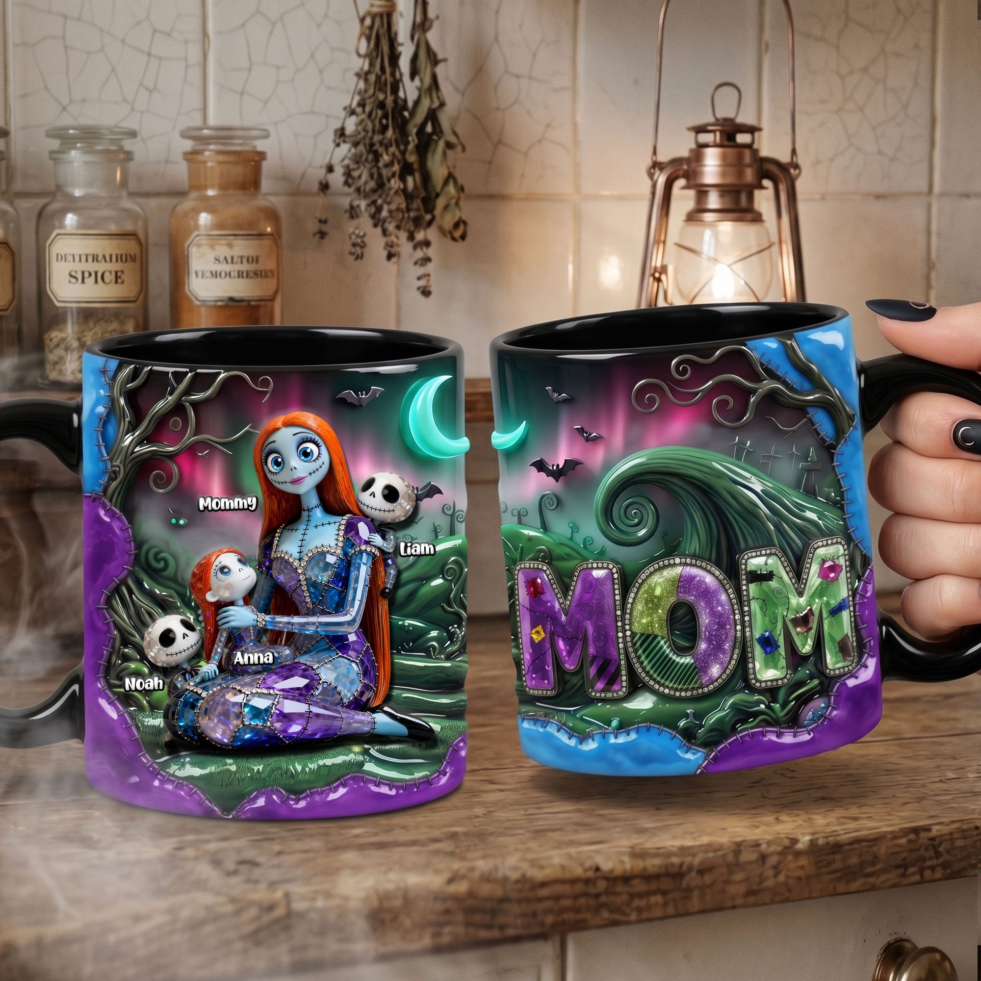 “Celebrate Spooky Moments with Love” - Personalized Accent Mug for Moms and Kids - Perfect Gift for Moms, Grandmas, and More Coffee Mug PopCulturePrints