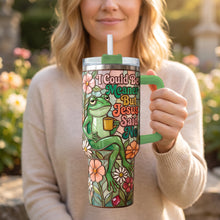 Load image into Gallery viewer, Jesus Mean Frog Tumbler With Handle - Personalized Gifts For Christian 01PAQN170726 Tumbler Cup PopCulturePrints
