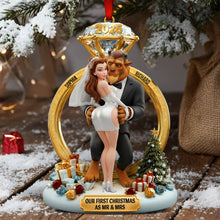 Load image into Gallery viewer, Our First Christmas as Mr &amp; Mrs - Personalized Fairy Tale Wedding Ornament Ornament PopCulturePrints
