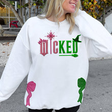 Load image into Gallery viewer, Wicked Glitter Embroidered Sweatshirt with Side Bow
