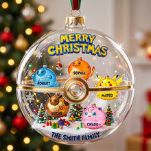 Load image into Gallery viewer, “Celebrate Joy with Personalized Fun Inflated Creatures!” - Custom Acrylic Ornament for Families
