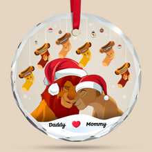 Load image into Gallery viewer, Personalized Lion Family Christmas Ornament Ornament PopCulturePrints
