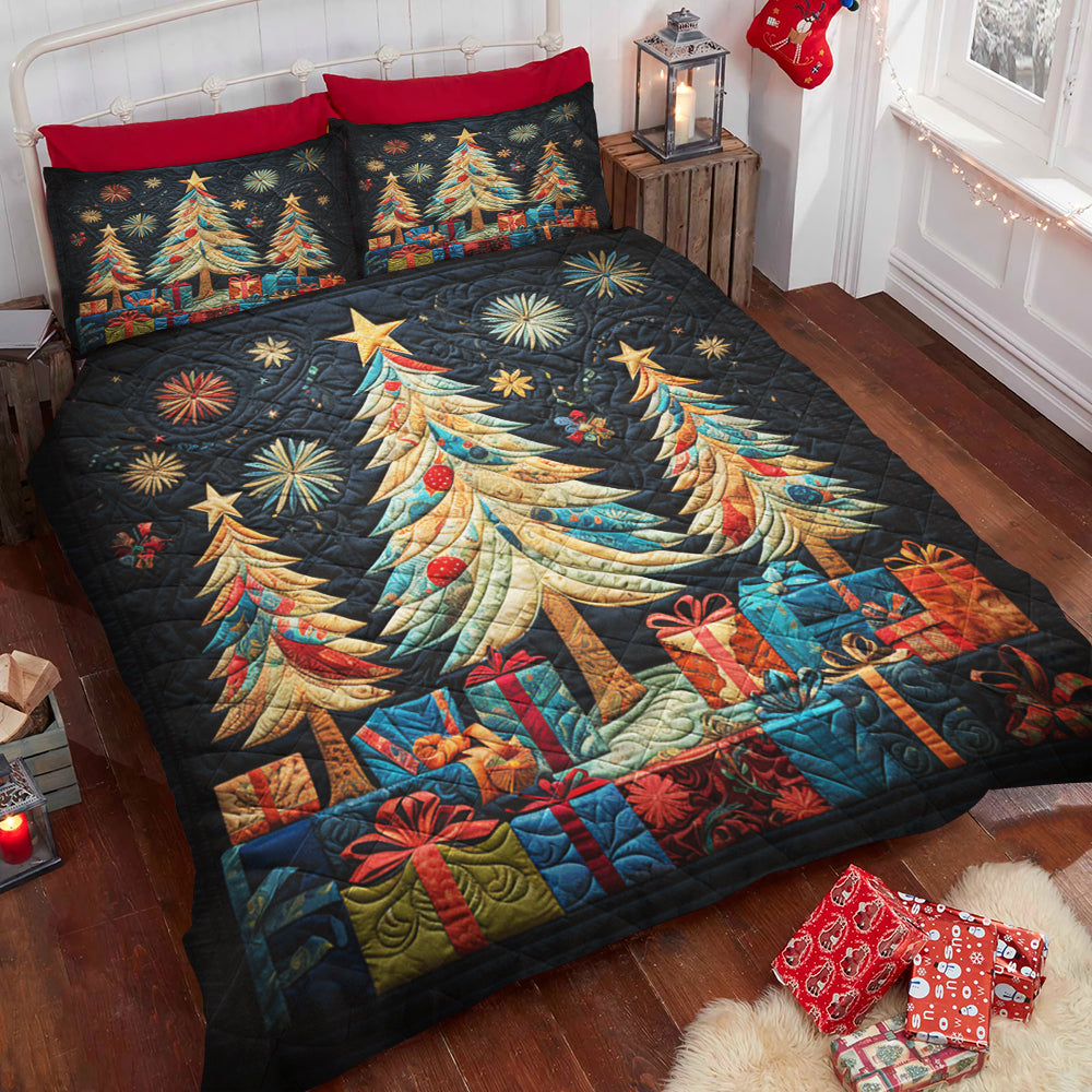 Festive Snowman Christmas Quilt Bed Set - Cozy Holiday Bedding | Valentine's Day Gifts Blanket PopCulturePrints