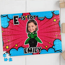 Load image into Gallery viewer, Personalized Superhero Kid Jigsaw Puzzle - Custom Name &amp; Face Wood Sign PopCulturePrints
