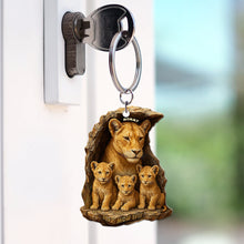 Load image into Gallery viewer, &quot;Best Mom Ever with Her Cubs - Personalized Keychain for Mom&quot; Keychains PopCulturePrints
