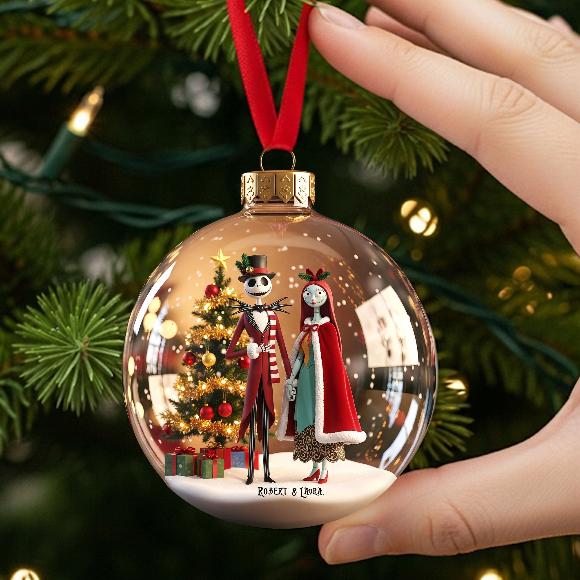 “Celebrate Love This Halloween!” - Spooky Couple Ornament - Personalized Gift for Couples Ornament PopCulturePrints