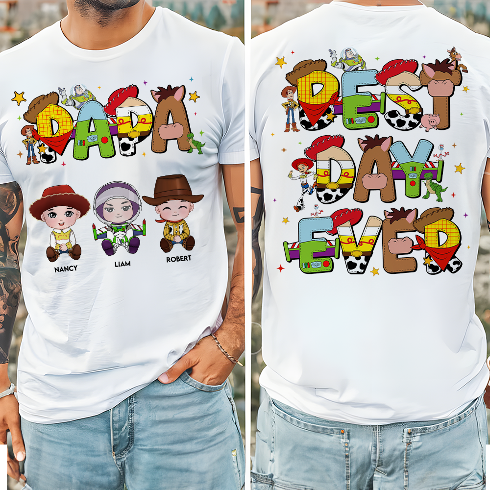 “Best Dad Ever” - Personalized Dad Shirt - Custom Gift for Dads, Grandpas & More Shirts PopCulturePrints