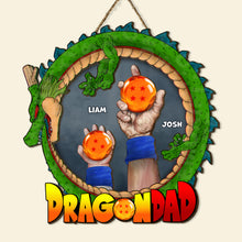 Load image into Gallery viewer, Personalized Dragon Dad Wood Sign - Custom Name Anime Gift Wood Sign PopCulturePrints
