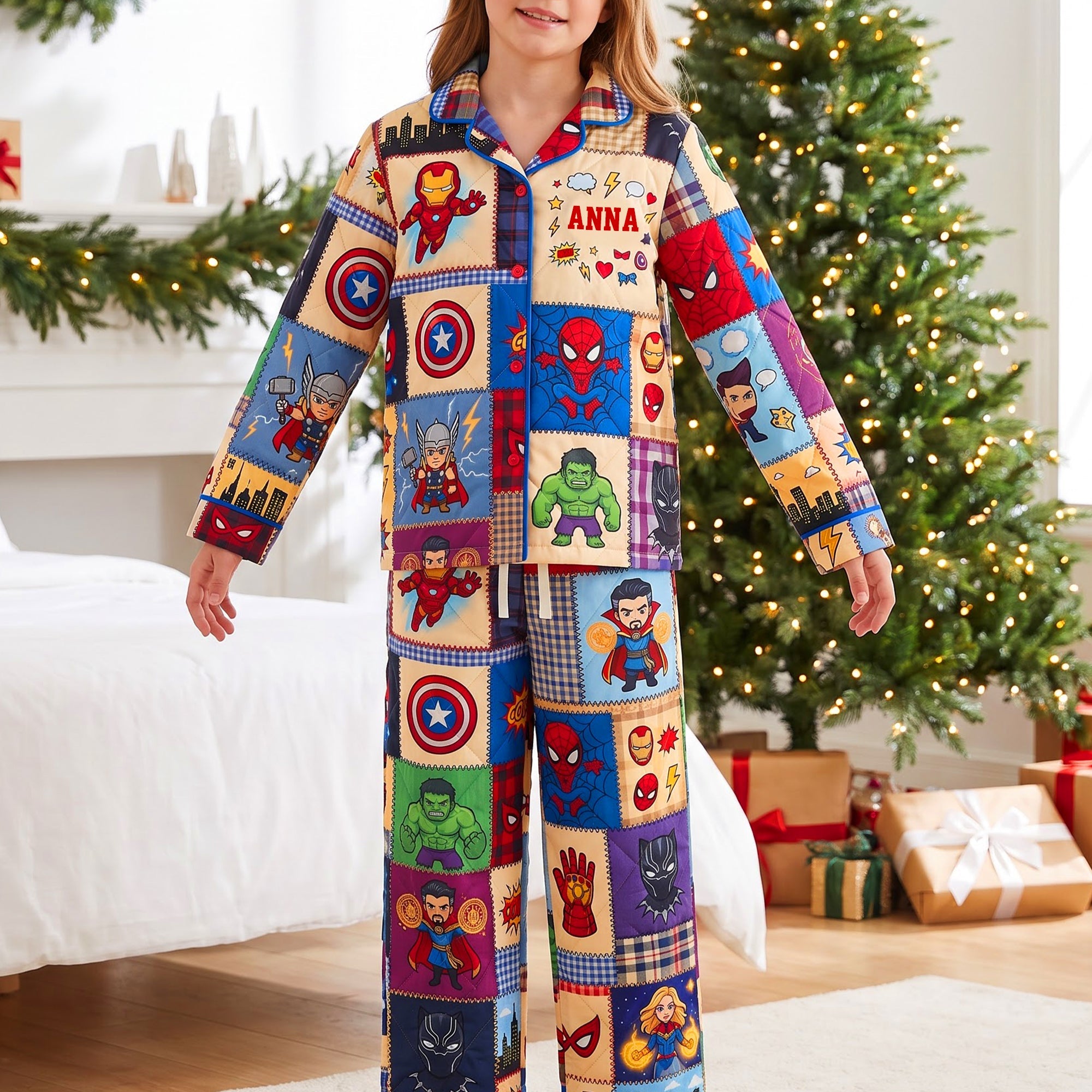Unleash Family Adventures - Power Team Button Up Pajama Set - Personalized Gifts