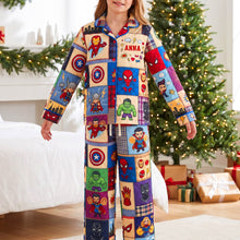 Load image into Gallery viewer, Unleash Family Adventures - Power Team Button Up Pajama Set - Personalized Gifts
