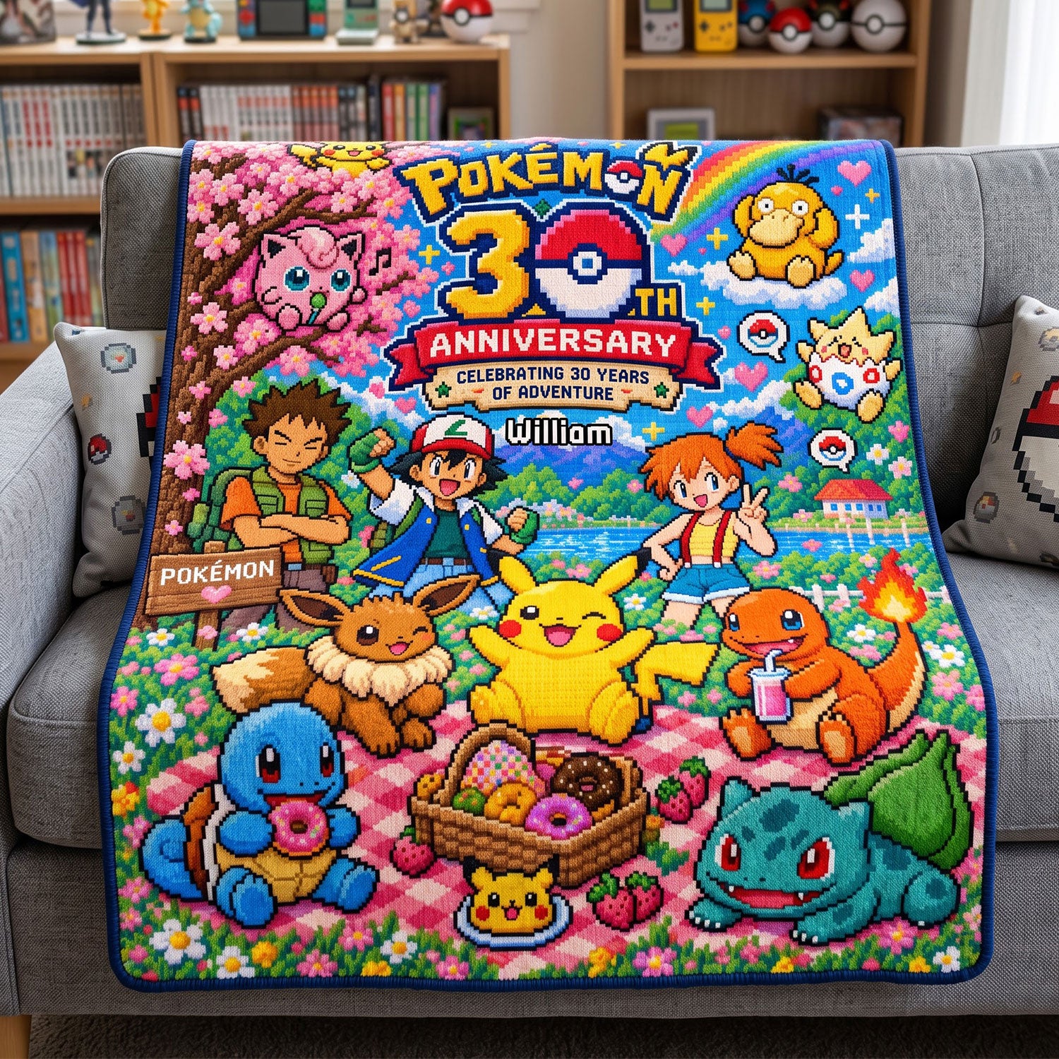 30th Anniversary Picnic Blanket - Personalized Gifts For Game Lovers 04PATI141026 Blanket PopCulturePrints