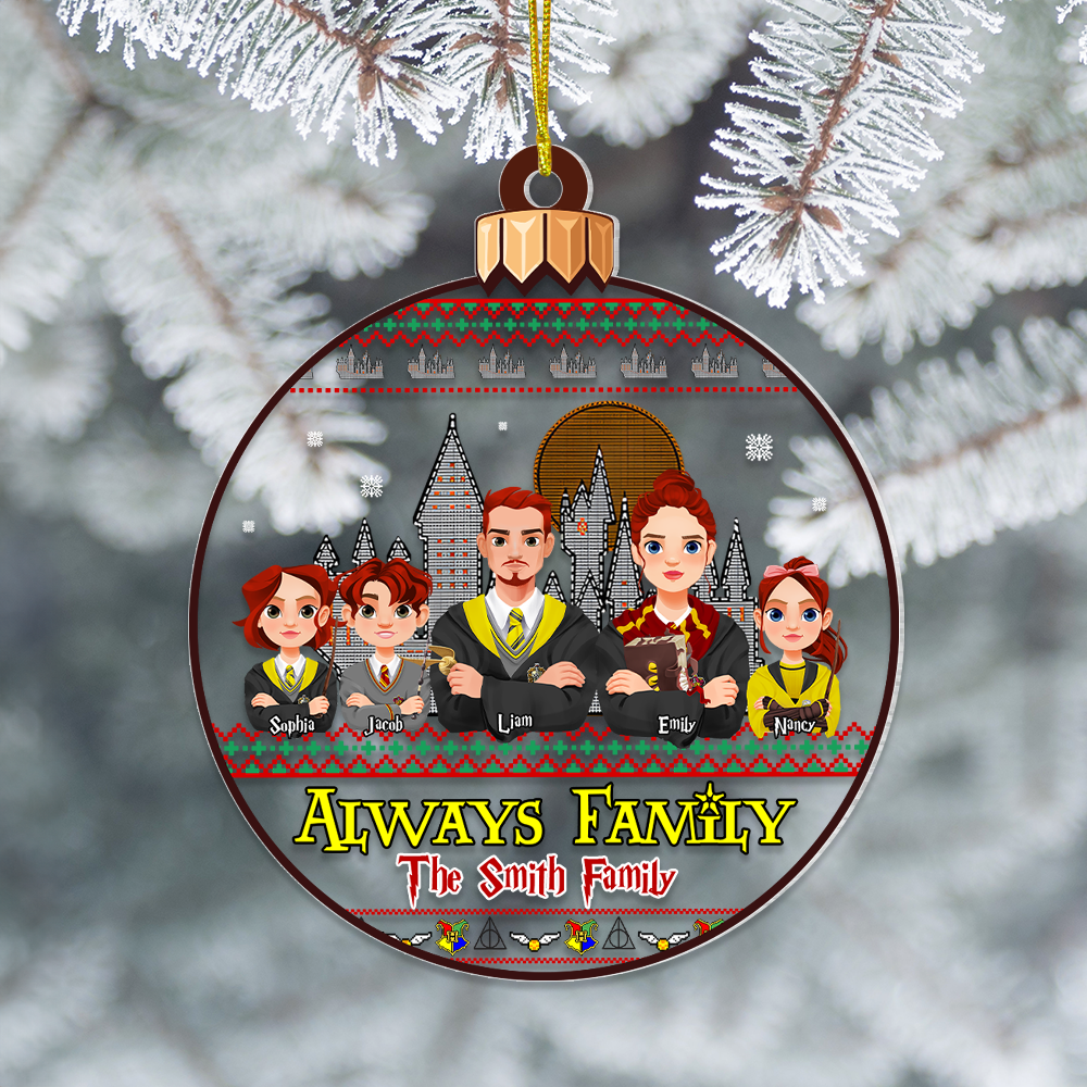 Personalized Christmas Family Ornament - Magical Theme