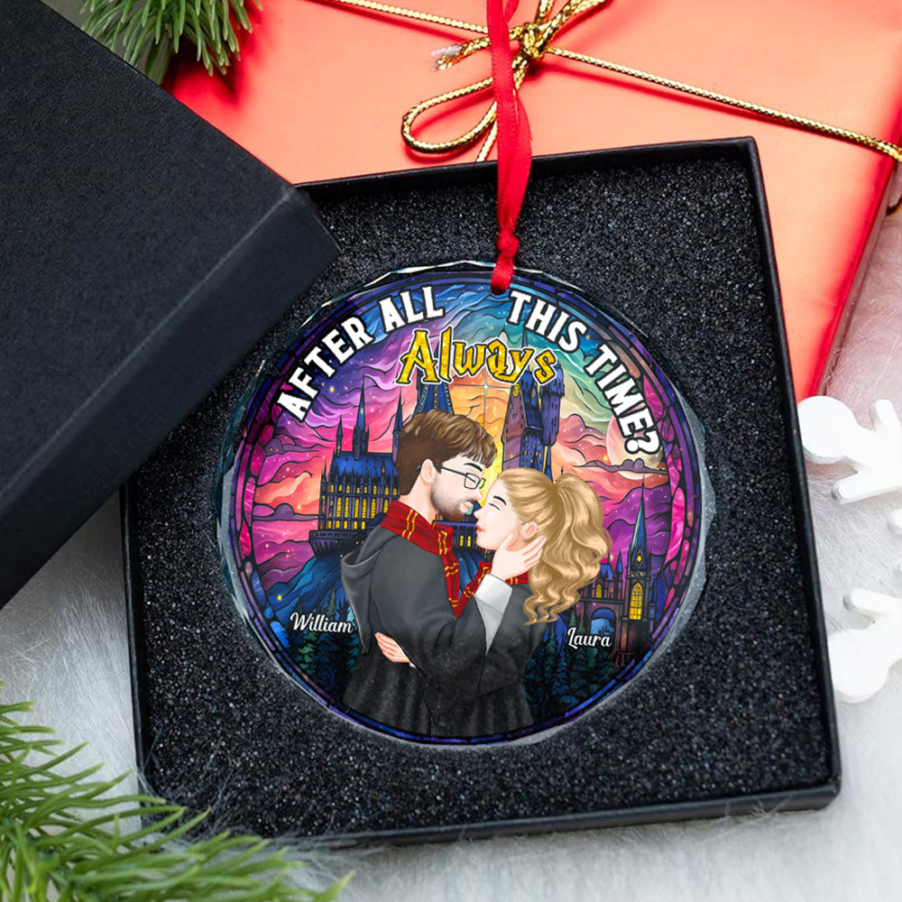 Customizable Magic-Themed Couple Christmas Ornament