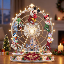 Load image into Gallery viewer, “Bring the Magic Home” - Kids In Christmas Sock Ferris Wheel Acrylic Light Box - Personalized Christmas Gifts
