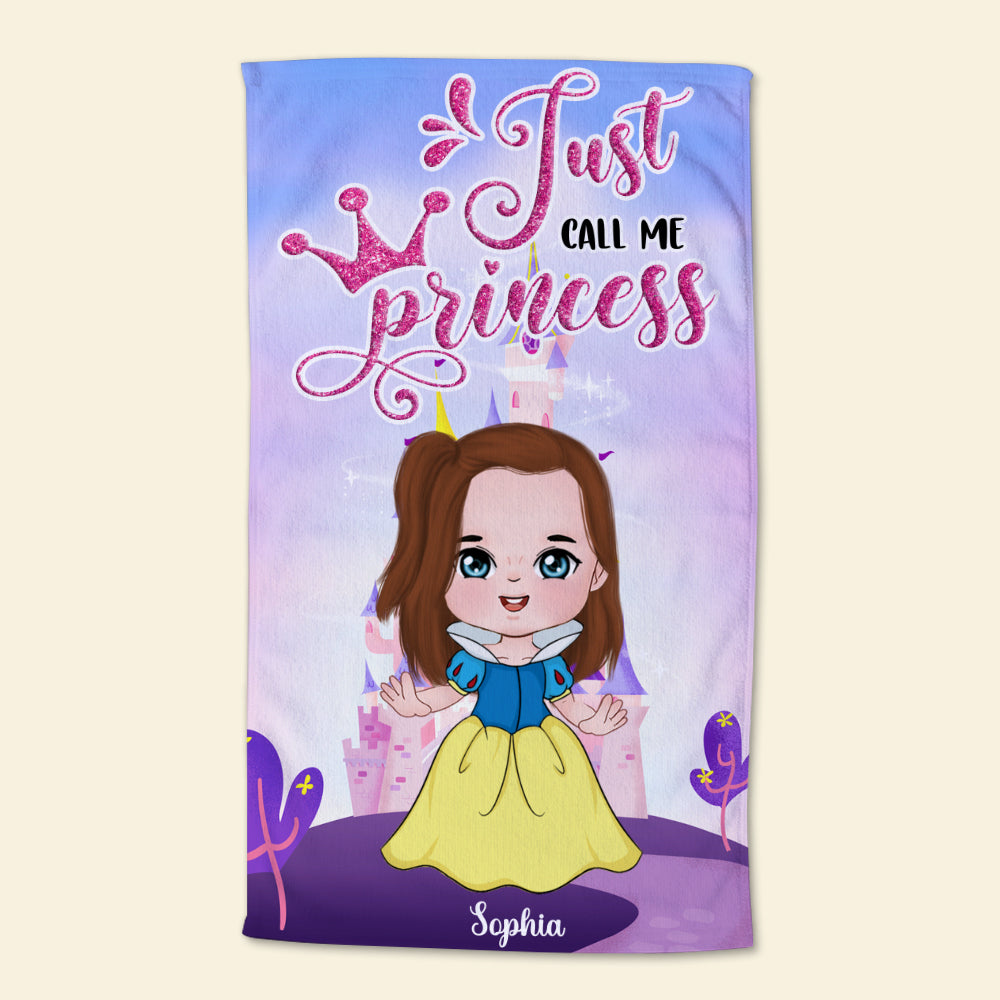 Personalized 'Just Call Me Princess' Beach Towel for Kids Beach Towel PopCulturePrints