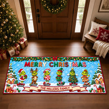 Load image into Gallery viewer, Bring Holiday Cheer with Our Furry Naughty Family Runner Rug - Personalized Christmas Gifts for Everyone!
