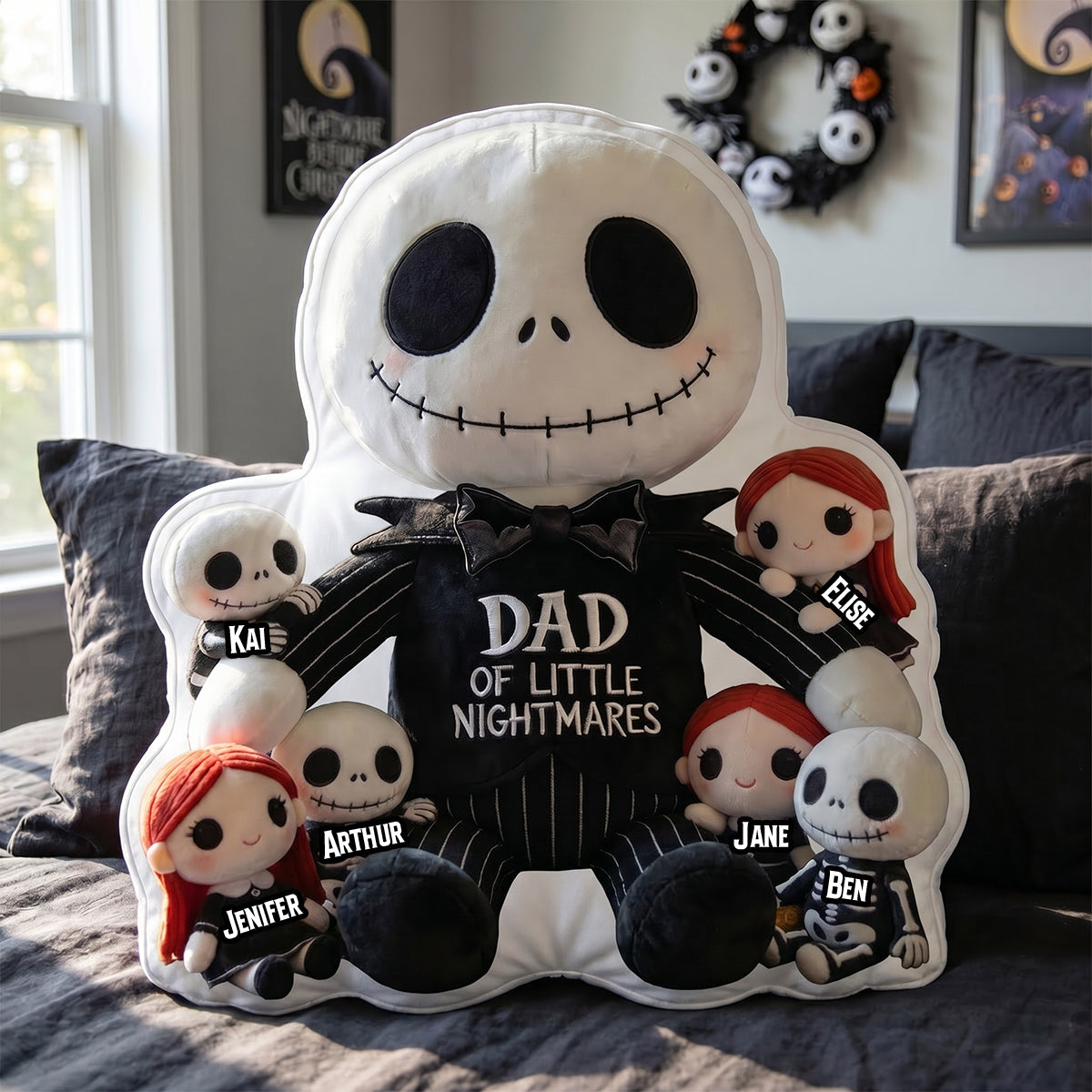 “Dad of Little Horrors” - Custom Pillow for Dad | Perfect Gift for Father’s Day and Grandpas Pillow PopCulturePrints