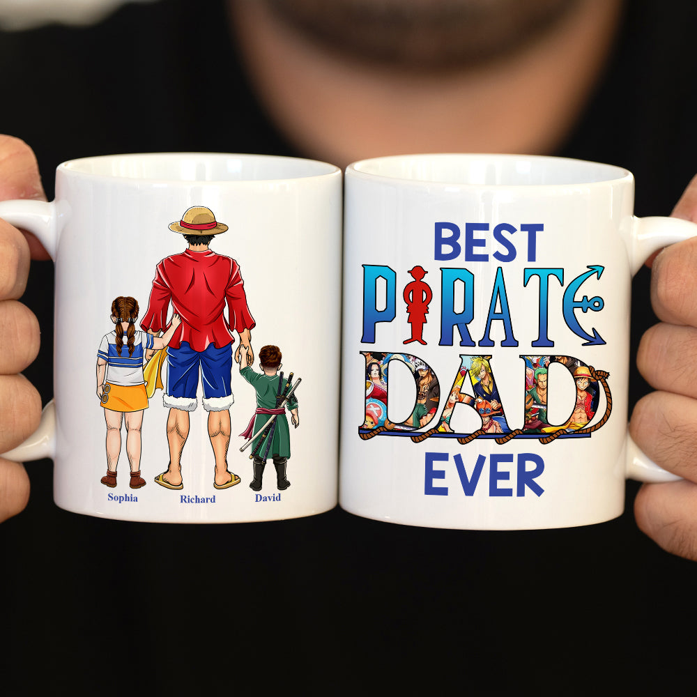 Custom Pirate Dad Coffee Mug – Personalized Gift for Father's Day Coffee Mug PopCulturePrints