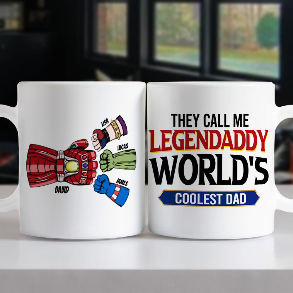 Legendaddy Personalized Fist Bump Mug - Gift for World's Coolest Dad Coffee Mug PopCulturePrints