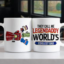 Load image into Gallery viewer, Legendaddy Personalized Fist Bump Mug - Gift for World&#39;s Coolest Dad Coffee Mug PopCulturePrints
