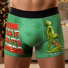 Load image into Gallery viewer, “Naughty or Nice?” - Personalized Boxers for Him - Perfect Christmas Gift for Couples Boxer Briefs PopCulturePrints
