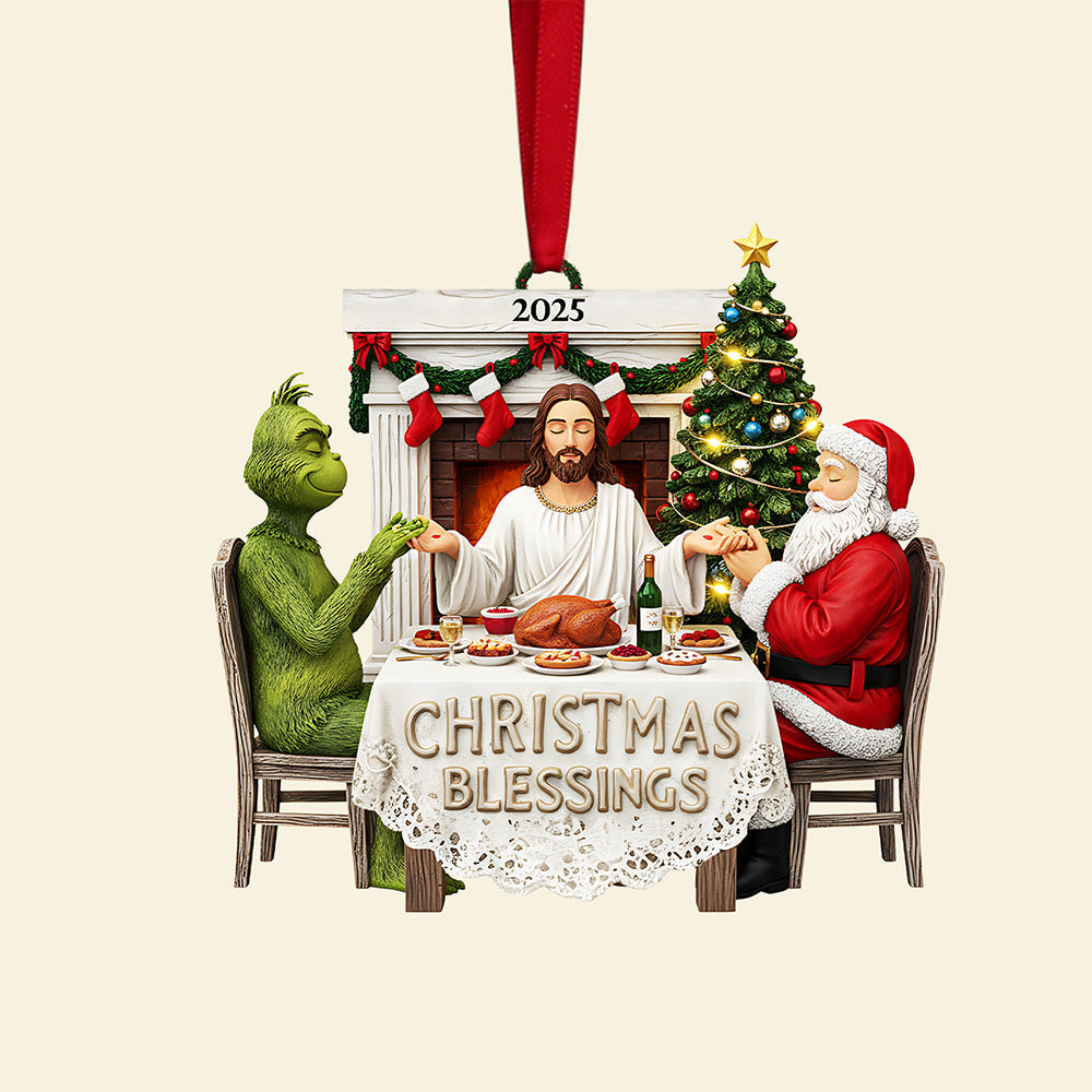 Christmas Blessings - Personalized Gifts For Christians - Unique Christmas Ornament Ornament PopCulturePrints