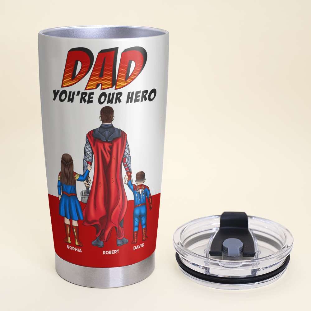 Hero Dad Personalized Tumbler - Custom Gift for Father's Day