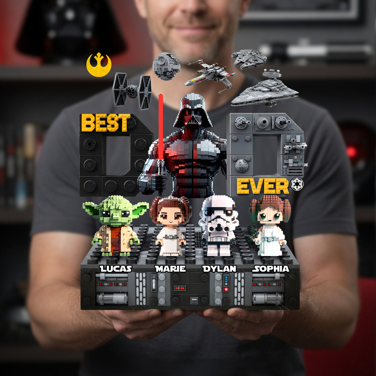 "Best Dad Ever" - Personalized Acrylic Plaque - Perfect Gift for Dads, Grandpas and More Shaped Plaques PopCulturePrints