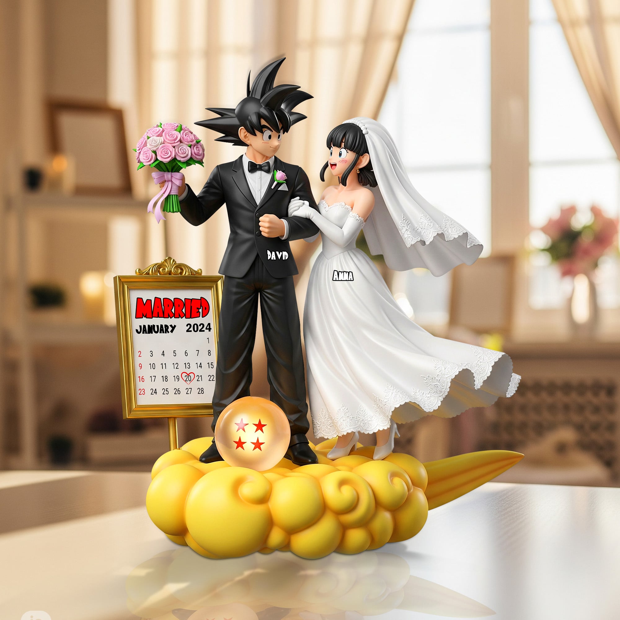 "Celebrate Your Love Forever" - Personalized Couple Wedding Day Acrylic Plaque - Custom Gift for Newlyweds and Couples Shaped Plaques PopCulturePrints