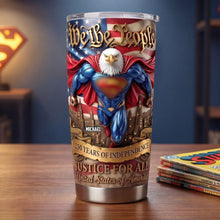 Load image into Gallery viewer, "Fearless Spirit, Unyielding Strength" - Personalized Eagle Guardians Tumbler - Gift for Patriotic Friends, Family, and Colleagues Tumbler Cup PopCulturePrints
