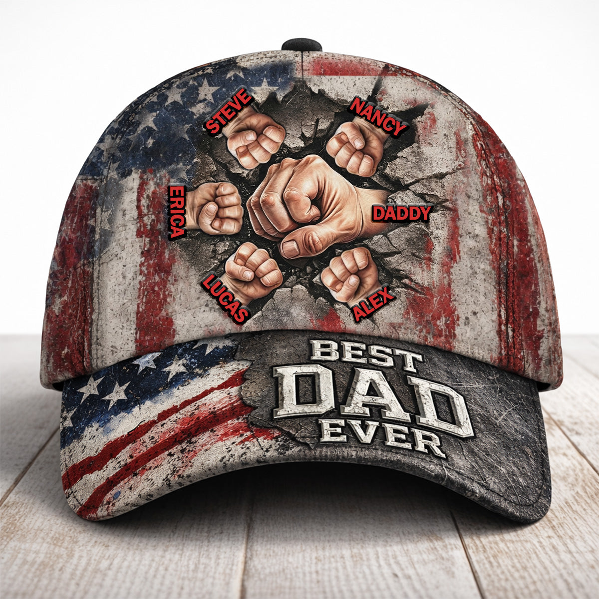 "Best Dad Ever" - Strongest Bonding With Dad Cap - Personalized Gift for Dad, Grandpa, and Father Figures Caps PopCulturePrints