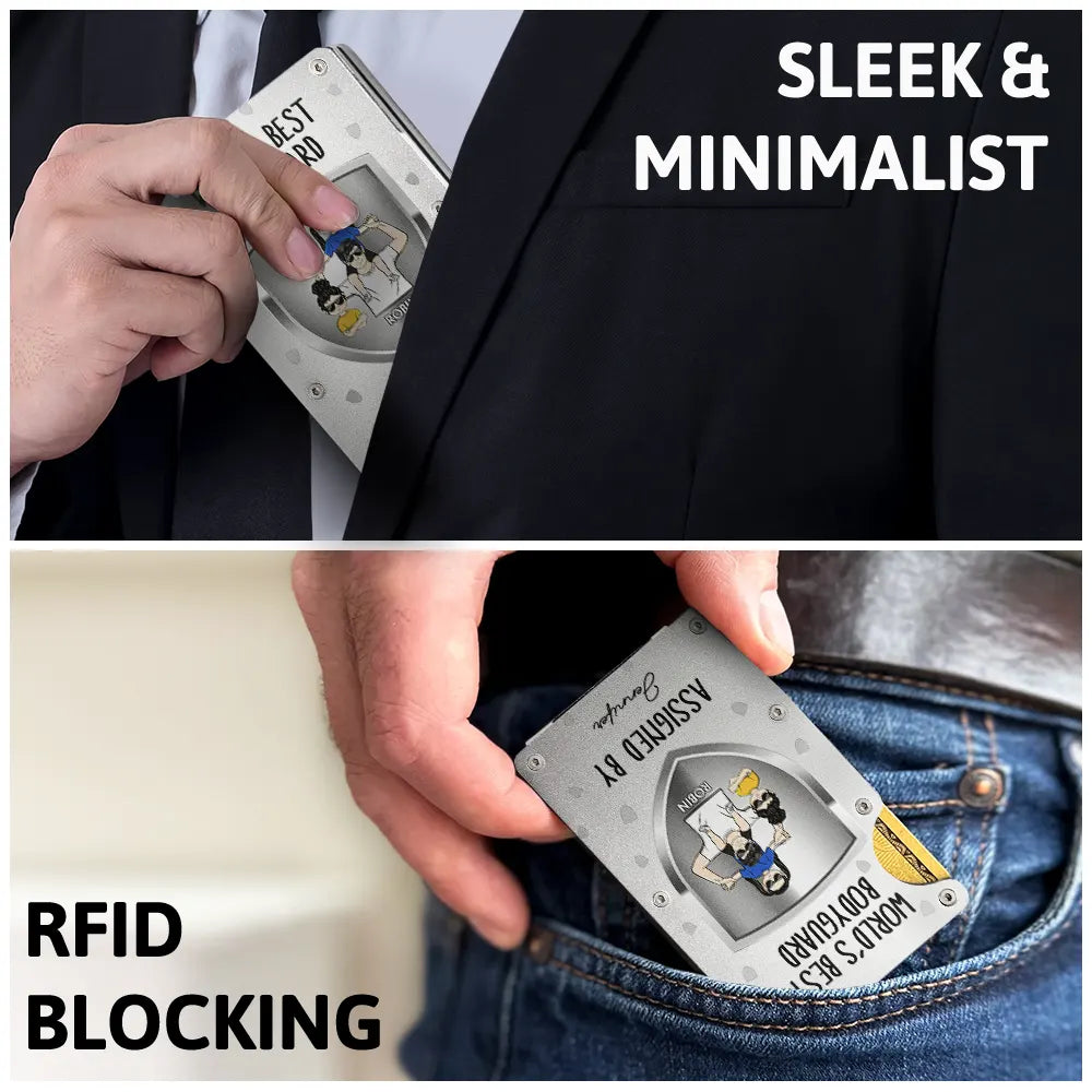 World's Best Bodyguard - Personalized Card Wallet with Money Clip Card Wallet PopCulturePrints