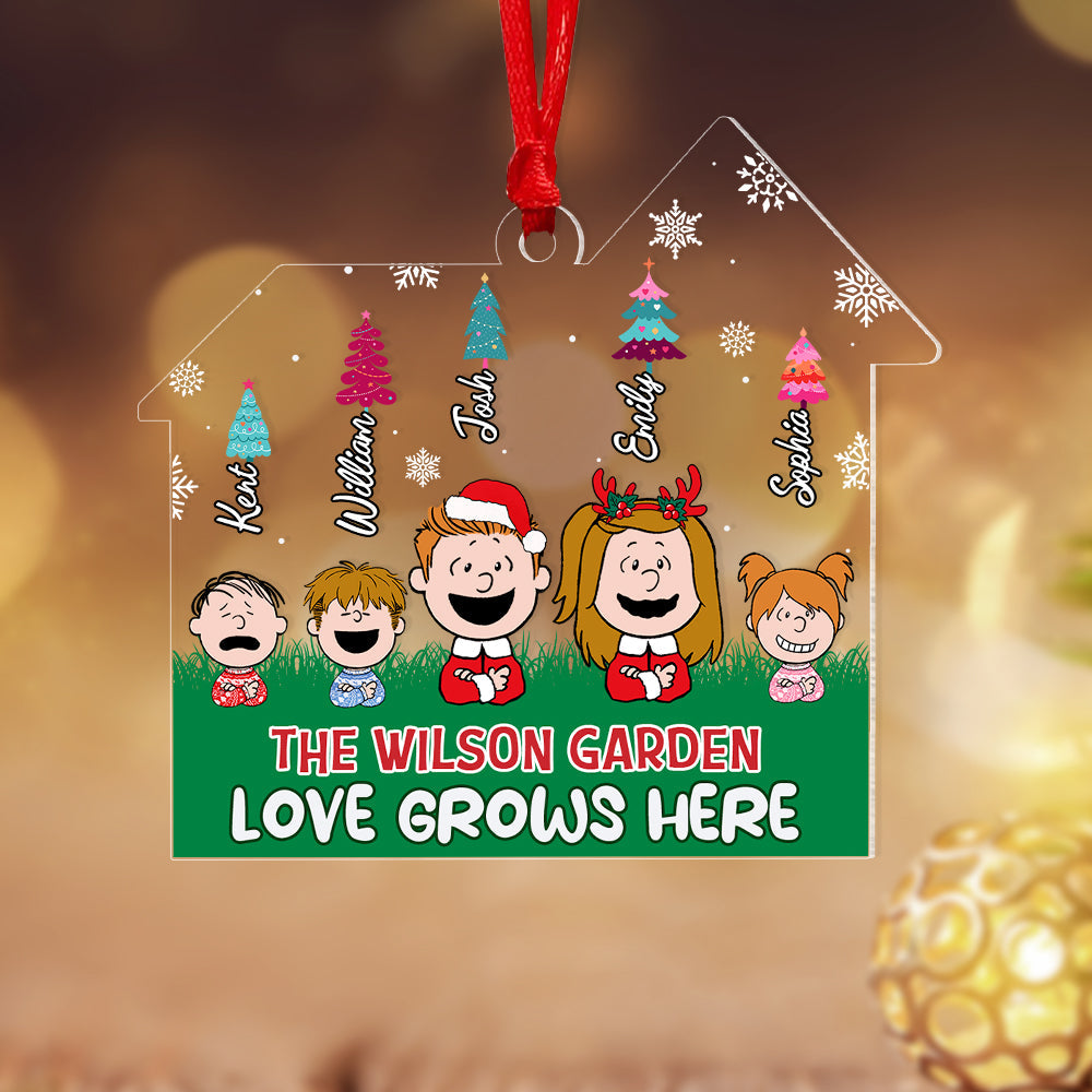 Personalized Family Christmas Ornament – Love Grows Here