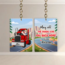 Load image into Gallery viewer, Personalized Semi Truck Driver Keychain - Custom Road Home Gift Keychains PopCulturePrints
