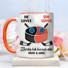 Load image into Gallery viewer, Personalized Ice Hockey Coffee Mug for Couples - Unique Valentine&#39;s Day Gifts Coffee Mug PopCulturePrints
