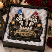 Load image into Gallery viewer, "Till Death Do Us Part" - Couple Gnome Skeleton Acrylic Plaque - Personalized Gift for Couples &amp; Loved Ones Shaped Plaques PopCulturePrints
