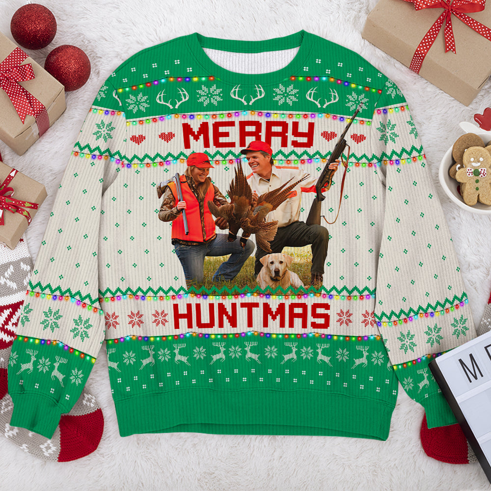 Personalized Ugly Christmas Sweater for Hunting Enthusiasts