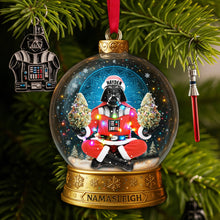 Load image into Gallery viewer, “Embrace the Cosmic Vibes!” - Personalized Cosmic Festive Santa Ornament - Gift for Stoners, Friends &amp; Family Ornament PopCulturePrints
