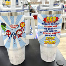 Load image into Gallery viewer, Funny Personalized Dad Tumbler - Super Sperms Edition Tumbler Cup PopCulturePrints
